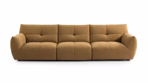 Canapea liniara 4 locuri Greta textil Light Brown