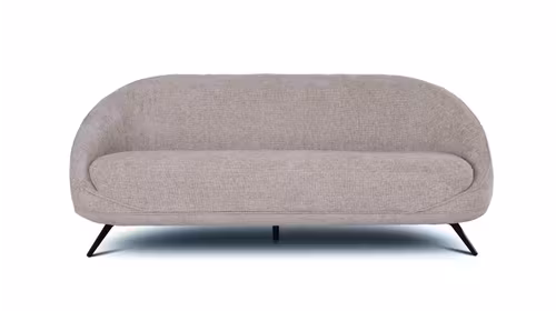 Canapea liniara Graziosa textil Champagne, produs expus, cu design elegant si tapiterie luminoasa.