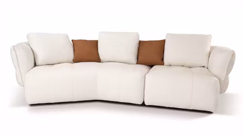 Canapea liniara Lauriano 3P+1.5P textil Silk White