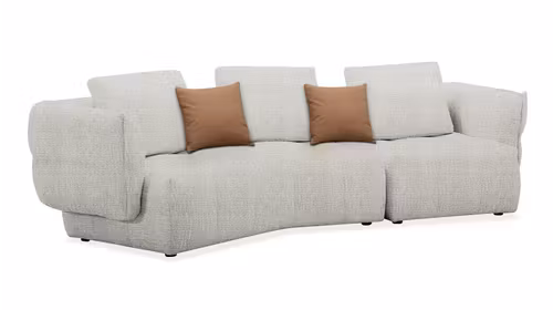 Canapea liniara Lauriano 3P+1.5P textil Silk White