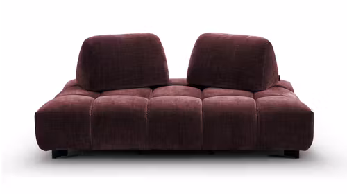 Canapea liniara Modena cu perne mobile, textil Chenille Golden Bordeaux