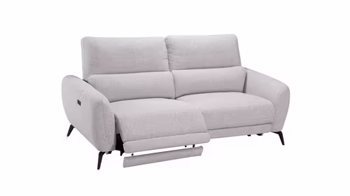 Canapea liniara Sara cu 2 reclinere electrice textil Nala Grey