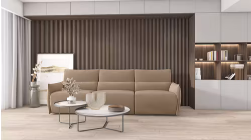 Canapea liniara Stupore 3 locuri textil Taupe
