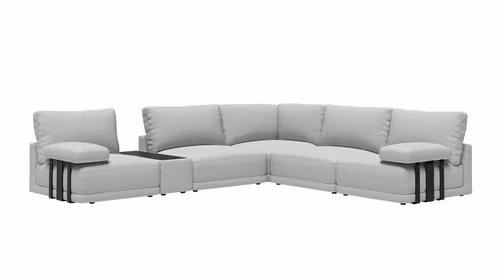 Canapea modulara Foggia + masuta de cafea, textil Light Grey