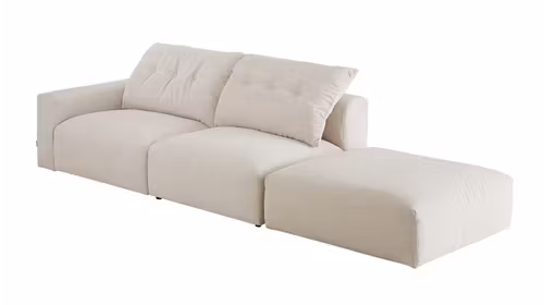 Canapea modulara Sergio textil Top Pearl, Pouf dreapta