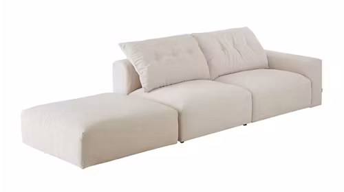Canapea modulara Sergio textil Top Pearl, Pouf stanga