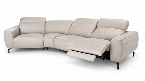 Canapea modulara Zenith cu recliner electric dreapta, piele Denver Smoke