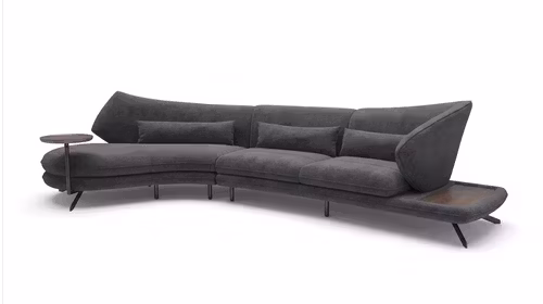 Canapea de colt Hug textil Dark Grey, stanga