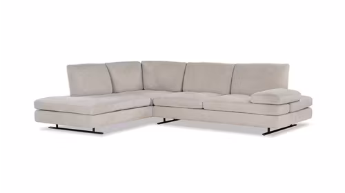 Canapea de colt Luna, divan stanga, textil Zoia Bej
