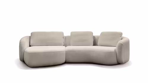 Canapea Domani textil bouclé Manza Cream stanga