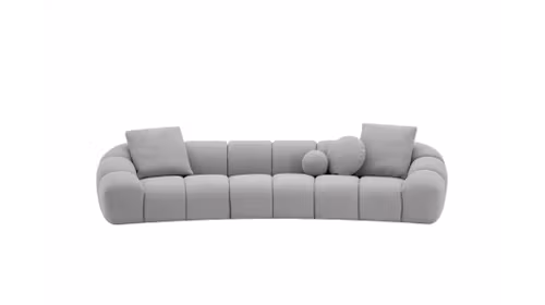 Canapea liniara 4 locuri Mirabile textil Naixe Grey
