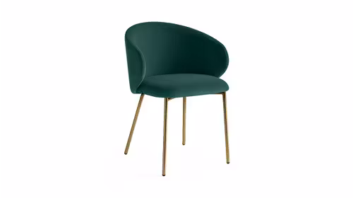 Scaun cu brate Tuka Painted Brass/Mat Forest Green