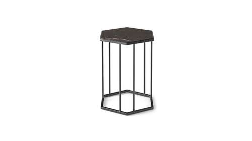 Masuta de cafea Renee Matt Black/Calacatta Black Marble 40x34.5