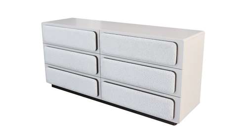 Comoda Bidoni Dansk Cream + Urban Creamy 170 cm, cu 6 sertare si design minimalist.