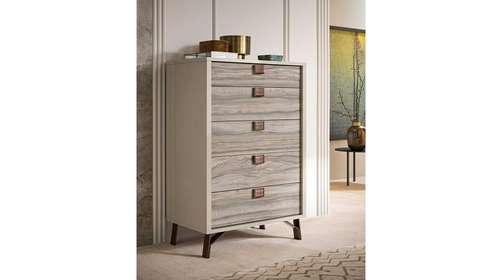 Comoda inalta Jupiter Pearl Line High Gloss + Eco Stone Matte