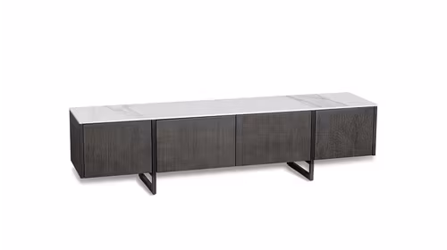 Comoda TV Alpha Calacatta Marble Ceramic + Oak Veneered 180x40