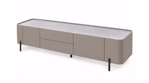 Comoda TV Zach Fango-Seapine + Top Ceramic Grey