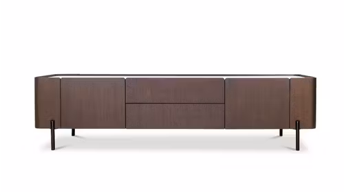 Comoda TV Zach Wenge + Top Ceramic Grey Stone