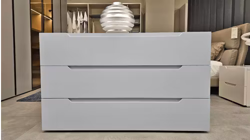 Comoda Zara 3 sertare Alluminio Opaco