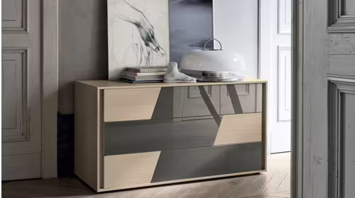 Comoda Kross Sand Oak/Gloss Smoke Glass