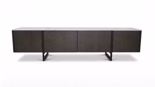 Comoda TV Alpha Calacatta Marble Ceramic + Oak Veneered 180x40