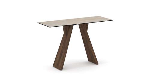 Consola Arane ceramica Bej + Walnut 120X44X78