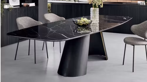 Masa Apian Matt Black/ Black Statuary Marble