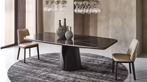 Masa Giano Keramik Premium Glossy Sahara Noir 200 cm