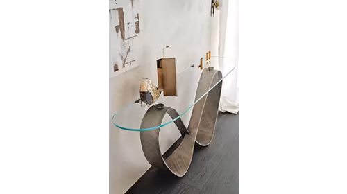 Consola Butterfly Brushed Bronze/Clear Glass 180 cm