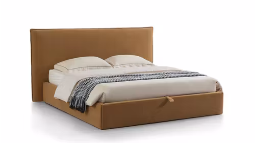 Pat Debbie 160x200 cm cu lada de depozitare si tapiterie textil Tuscany, design elegant si modern pentru dormitor.