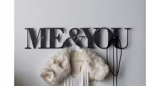 Decoratiune Me and You metal Antracit