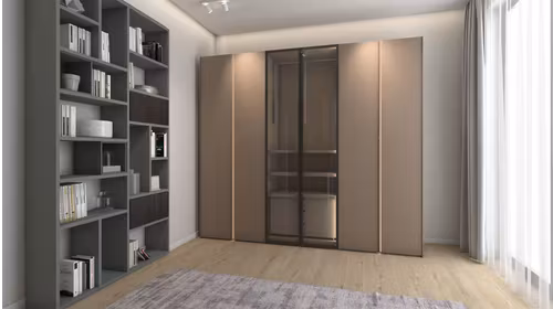 Dressing Uno + Jerry batant structura + manere Rame Perla Opaco + sticla Reflex Fume + Led