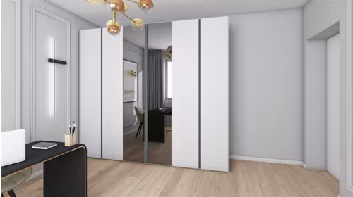 Dressing Uno + Murano Tele Opaco + oglinda Fume + manere R1 Piombo Opaco