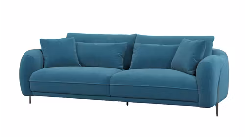 Canapea liniara Fabriano 3 locuri textil, Albastru Petrol