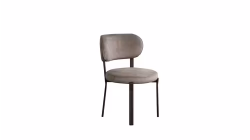Scaun Fermin Velvet Grey, structura Dark Bronze