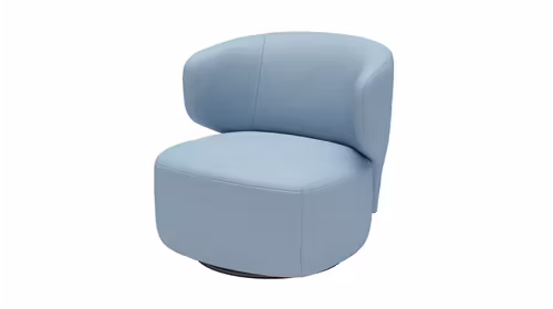 Fotoliu Fiore Rotativ, piele Bleu Pudra