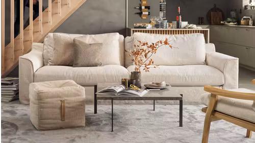Canapea liniara 3 locuri Grande Double Day LC Viata Beige