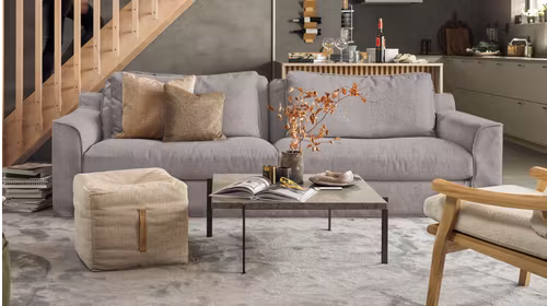 Canapea liniara 3 locuri Grande Double Day LC Viata Silver