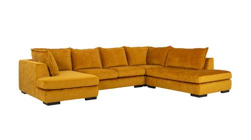 Canapea de colt cu sezlong Paso Doble Dawn "U" Eros Mustard, dreapta