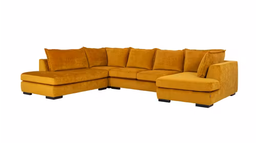 Canapea de colt cu sezlong Paso Doble Dawn "U" Eros Mustard, stanga