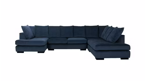 Canapea cu sezlong de colt Paso Doble Night "U" Eros Midnight Blue, dreapta