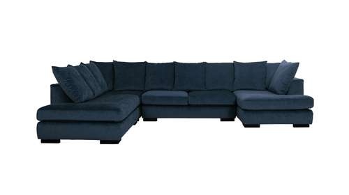 Canapea cu sezlong de colt Paso Doble Night "U" Eros Midnight Blue, stanga