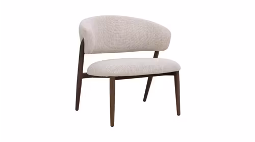 Fotoliu Deon textil Santi Beige-Grey, picioare Sandalwood