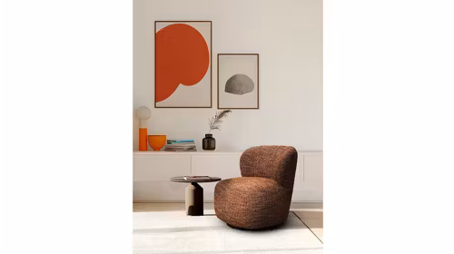 Fotoliu rotativ Barrel textil Silencio Brick Red