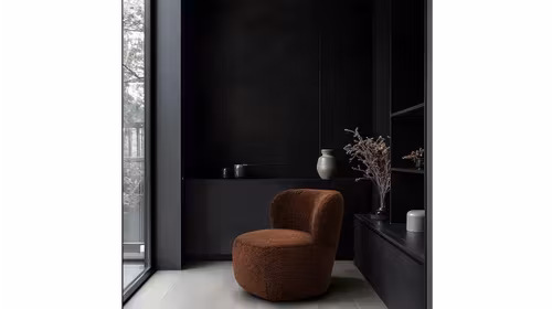 Fotoliu rotativ Barrel textil Lamb