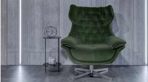 Fotoliu rotativ Darla textil Velvet Forest Green