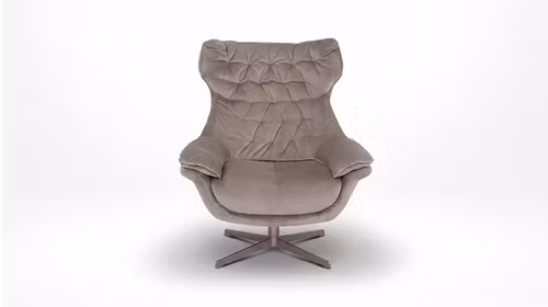 Fotoliu rotativ Darla textil Velvet Light Beige