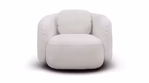 Fotoliu rotativ Domani textil bouclé Manza Ivory