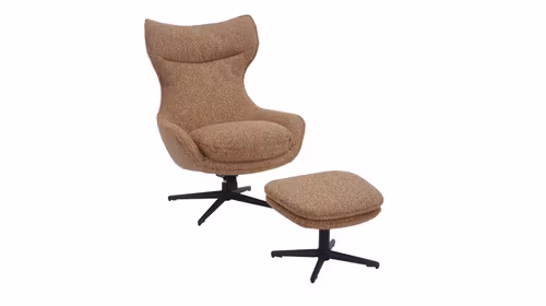 Fotoliu rotativ si Pouf Hyperion Taupe