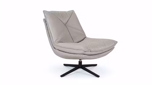 Fotoliu rotativ Moon piele Omaha Light Grey